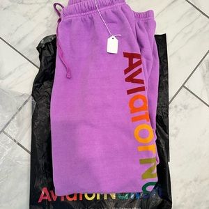 Aviator Nation Neon Purple Size Small Sweatpants
